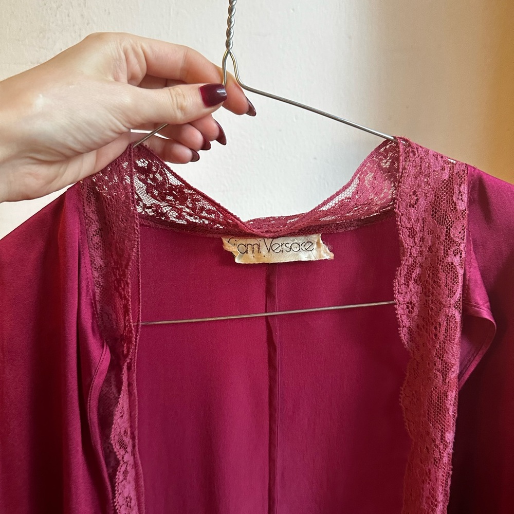 Vintage Versace Lace Tie Blouse